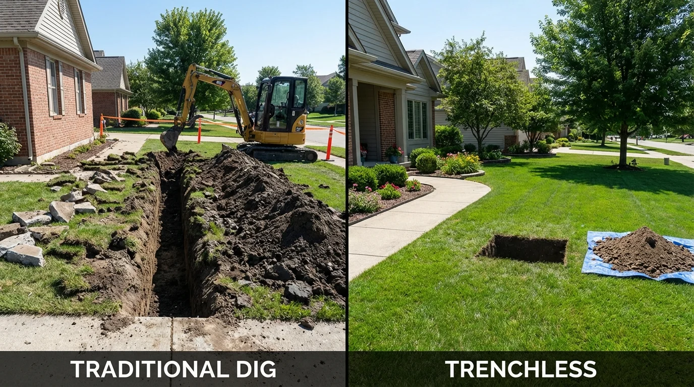 Trenchless sewer repair with minimal yard damage versus traditional excavation in Luquillo, PR
